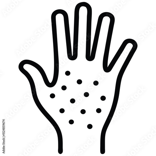 Hand with Rash Icon, Skin Irritation and Dermatology Symptom Representation