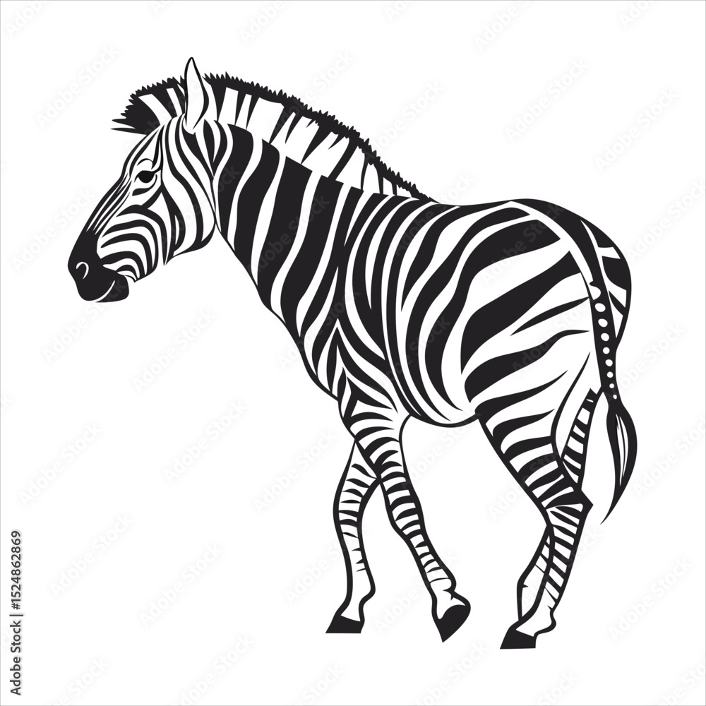 Obraz premium silhouette zebra on white background