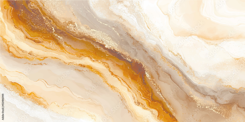 Obraz premium Texture of colorful marble background with abstract pattern. Elegant white Carrara marble backdrop with glossy gold veins High end marble texture vector Panoramic marbling design