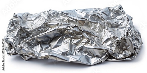 Aluminium foil isolated on white
