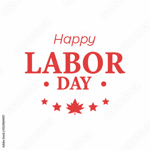 Happy labor day canada red design
