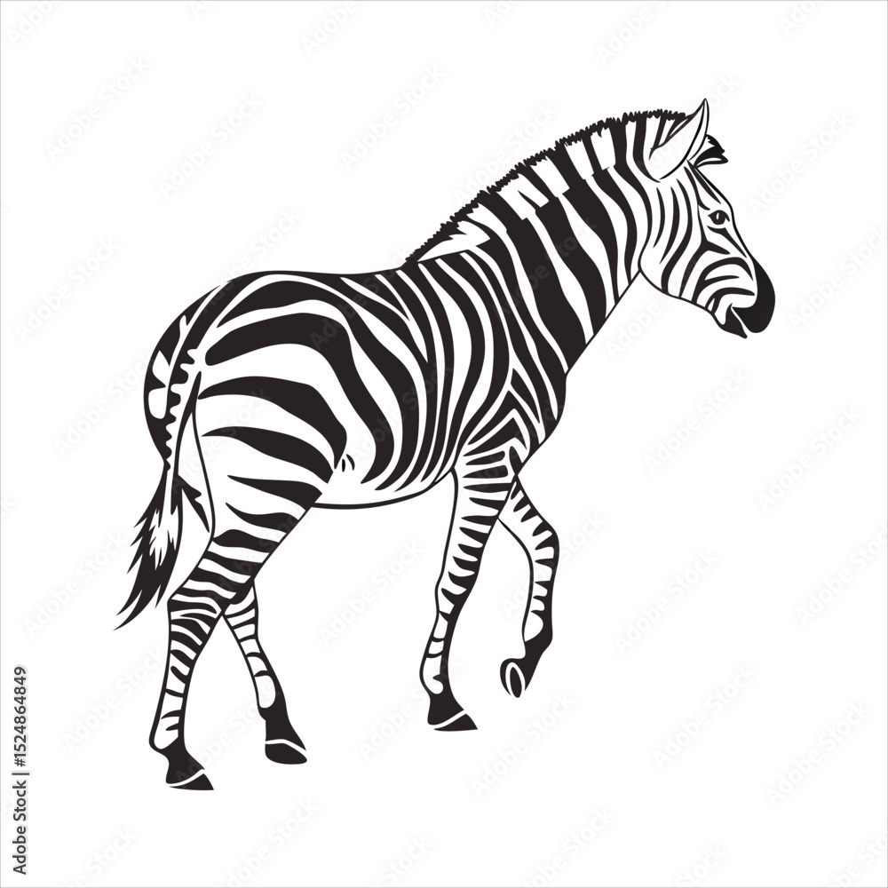 Obraz premium silhouette zebra on white background
