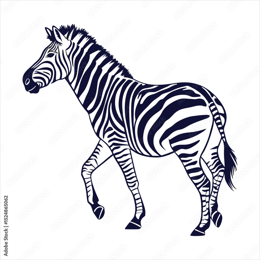 Obraz premium silhouette zebra on white background