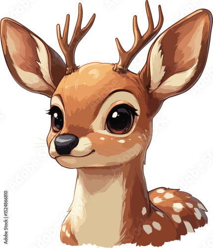 cute anime deer head cartoon