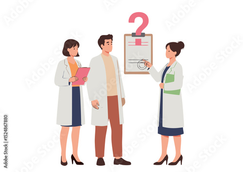 Medical Team Discussing Diagnosis Uncertainty, Questions, and Collaborative Healthcare