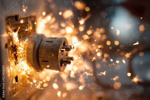 Electrical outlet sparking with visible arcing risk