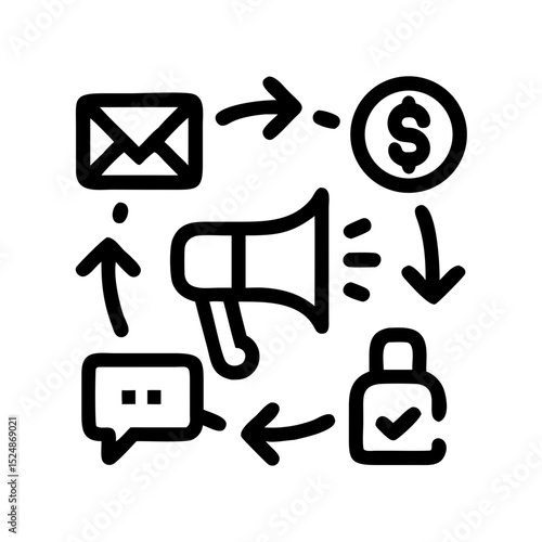 Business strategy & Customer Segmentation icons  Sales department, salesperson, prospect, conversion, sales report, marketing, sale funnel, lead generation, sales pitch and Solid, line vector icons 