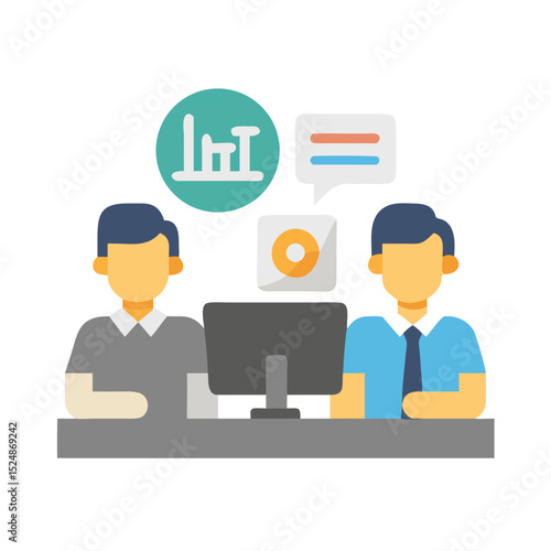 Business strategy & Customer Segmentation icons  Sales department, salesperson, prospect, conversion, sales report, marketing, sale funnel, lead generation, sales pitch and Solid, line vector icons 