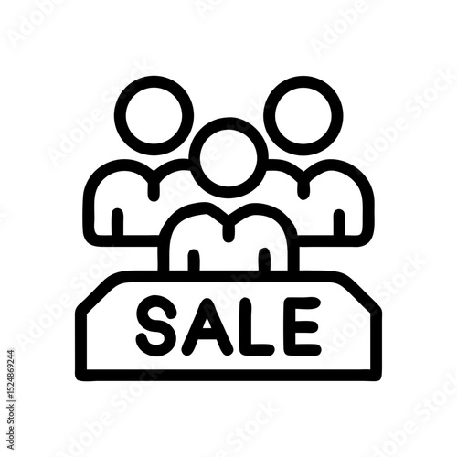 Business strategy & Customer Segmentation icons  Sales department, salesperson, prospect, conversion, sales report, marketing, sale funnel, lead generation, sales pitch and Solid, line vector icons 