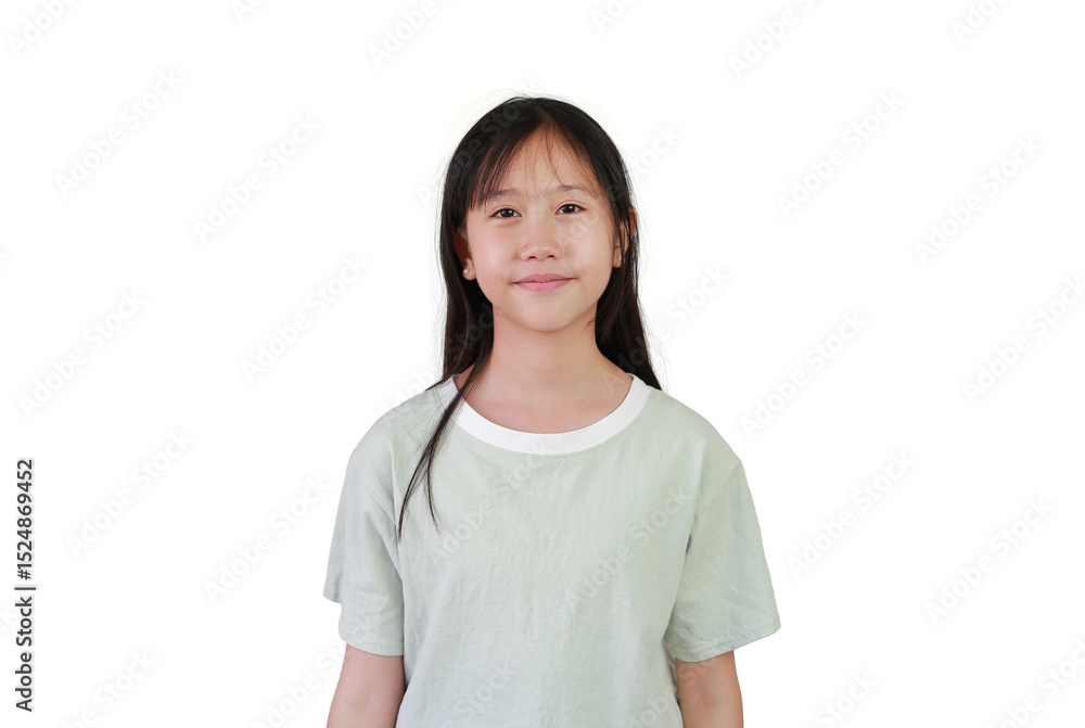 Portrait of Asian pretty girl with blunt bangs hair style on white studio background. Portrait of Asian pretty girl with blunt bangs hair style on white studio background.