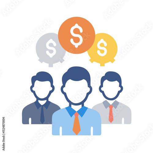 Business strategy & Customer Segmentation icons  Sales department, salesperson, prospect, conversion, sales report, marketing, sale funnel, lead generation, sales pitch and Solid, line vector icons 