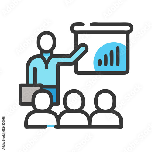 Business strategy & Customer Segmentation icons  Sales department, salesperson, prospect, conversion, sales report, marketing, sale funnel, lead generation, sales pitch and Solid, line vector icons 