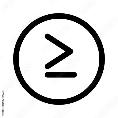 greater then or equal line icon