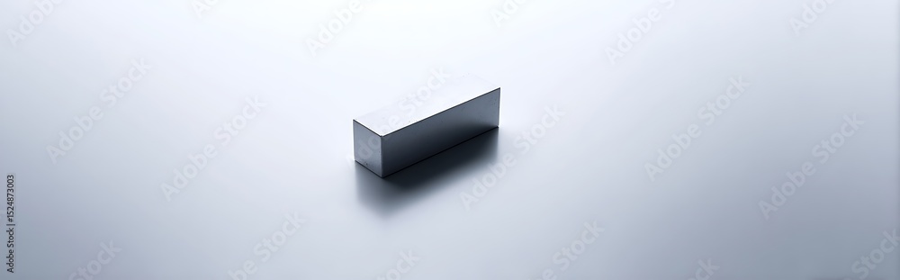 Naklejka premium Minimalist rectangular object on white surface with soft diffused lighting, abstract technology concept, clean geometric composition, simple modern design.