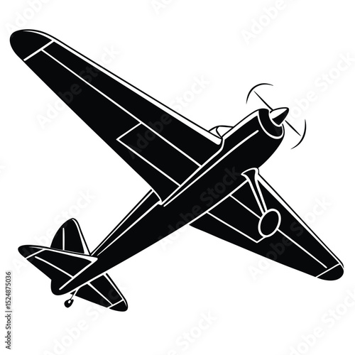 silhouette plane on white background