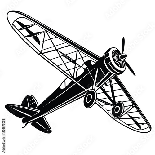 silhouette plane on white background