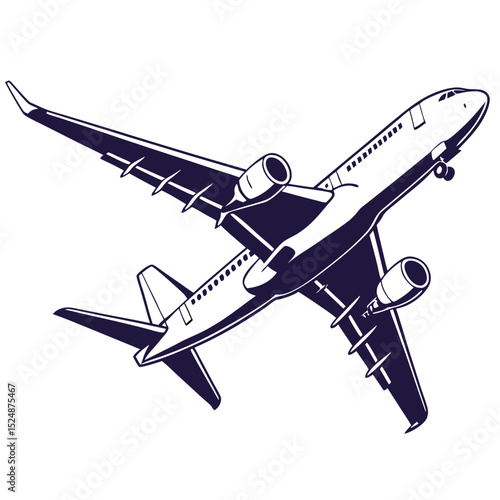 silhouette plane on white background