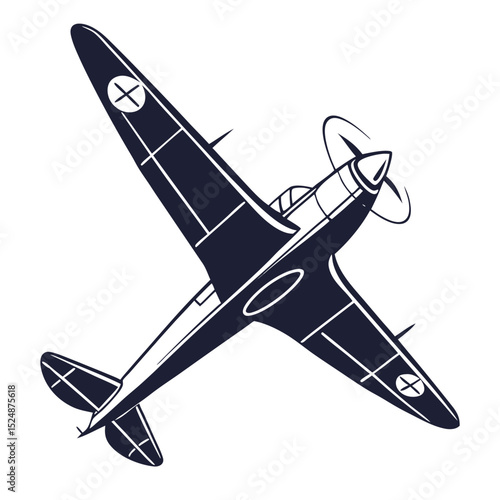 silhouette plane on white background