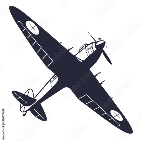 silhouette plane on white background