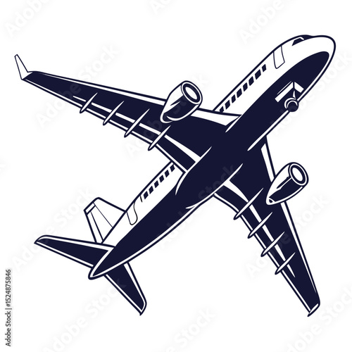 silhouette plane on white background