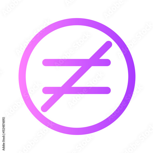 not equal to gradient icon