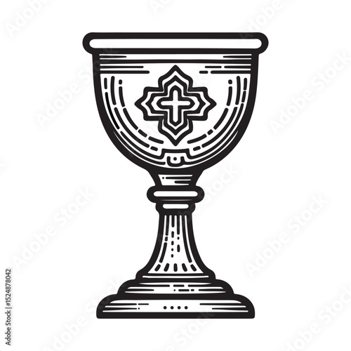 Line art of Holy Grail vector