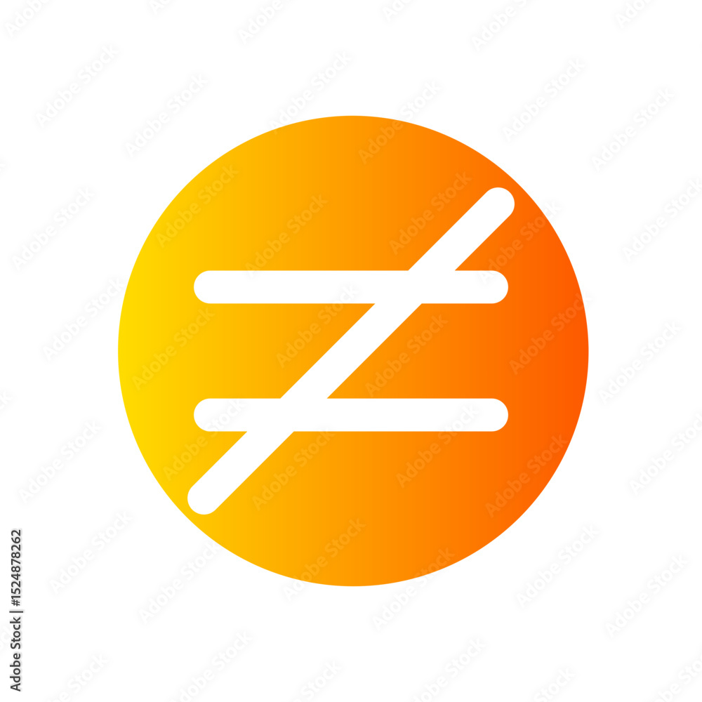 Obraz premium not equal to gradient icon