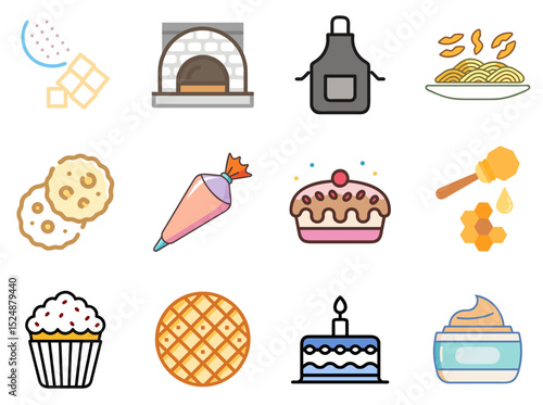 Bakery Lineal Color Icon Set Vol. 2
