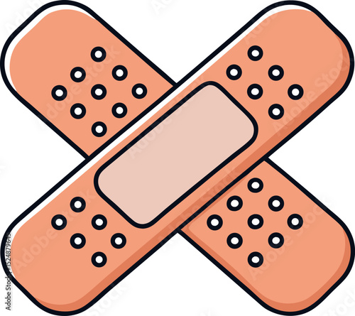 Two Crossed Bandages Flat Icon