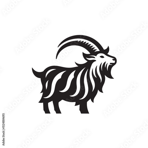 Wallpaper Mural Goat silhouette black and white vector icon Torontodigital.ca