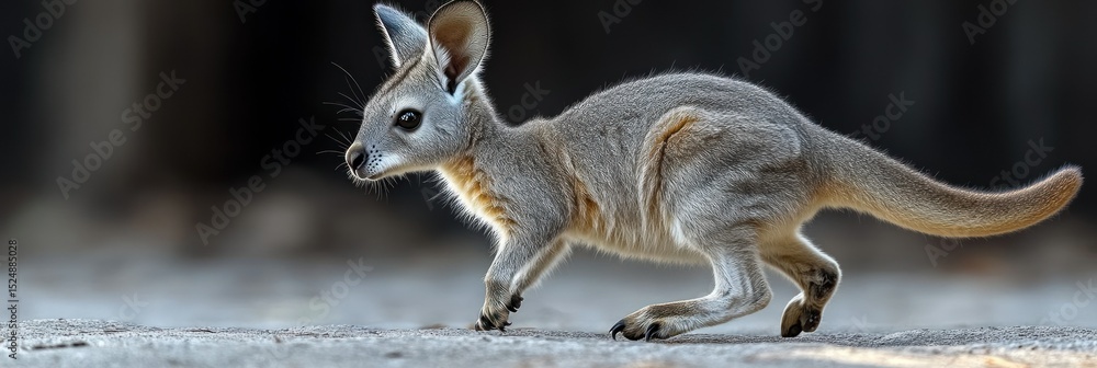 Young kangaroo running outdoors Young kangaroo running outdoors