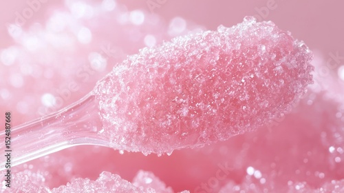 A close-up of a lip scrub brush exfoliating soft lips