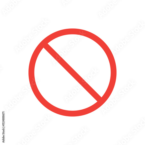 Red cross line ban stop and prohibit sign symbol by illustration and EPS file concept.