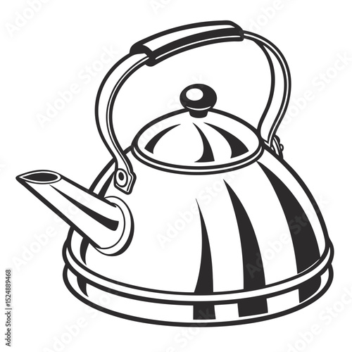 silhouette kettle on white background 