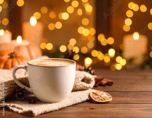Cozy cafe with coffee, Generated image