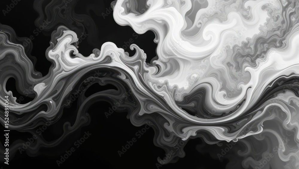 Fototapeta premium Abstract Black and White Smoke Art