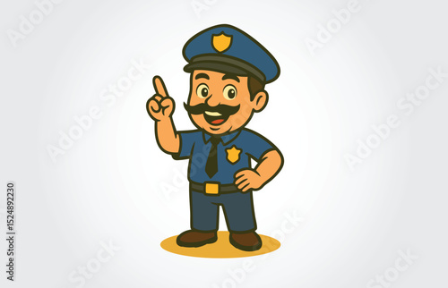 Police Man Cartoon Character Vector Template