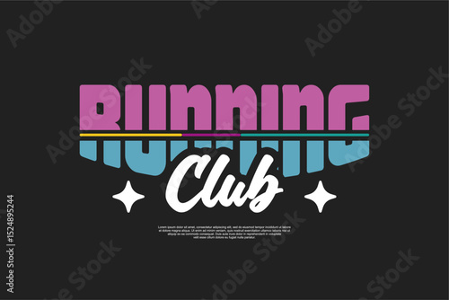sportswear running design logo suitable for printing