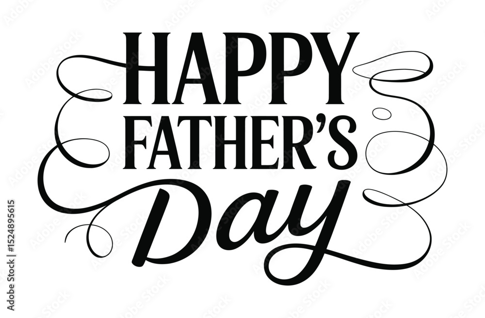 Fototapeta premium Black handwritten happy father’s day