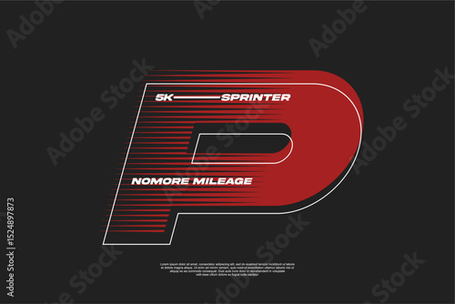 sportswear running design logo suitable for printing