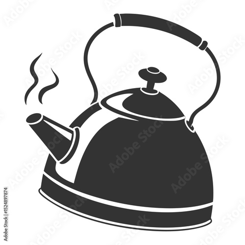silhouette kettle on white background