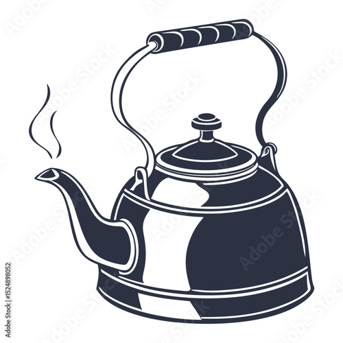 silhouette kettle on white background