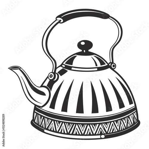 silhouette kettle on white background