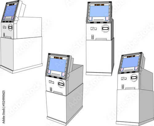 vector illustration of ATM machine design for withdrawing cash