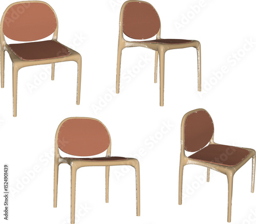 vector illustration design of wooden chair table dining room ethnic traditional vintage 