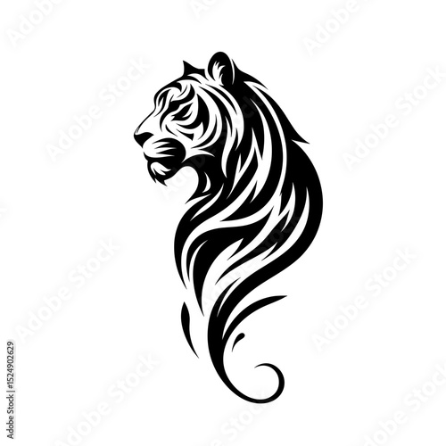Wallpaper Mural Tribal tiger head vector in elegant abstract form Torontodigital.ca
