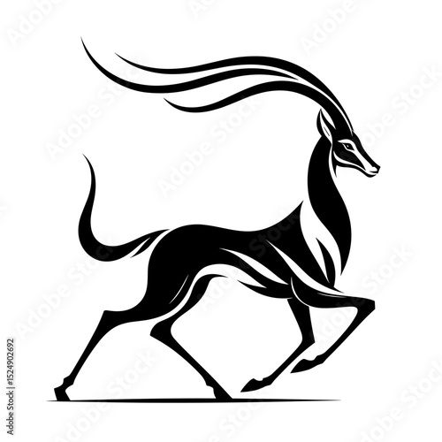 Tribal gazelle vector in leaping elegant motion