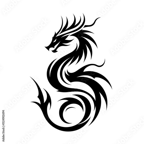 Wallpaper Mural Tribal dragon vector in coiled mythical design Torontodigital.ca