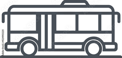 Bus icon in black outline representing public transportation