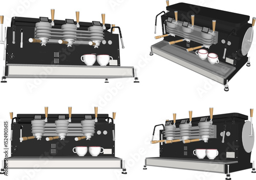 Vector illustration of a grinder machine design for grinding coffee beans to be served as a drink in cafes and restaurants